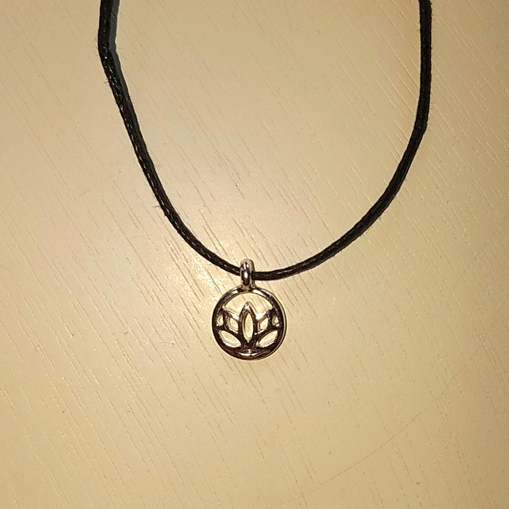 Lotus corded necklace